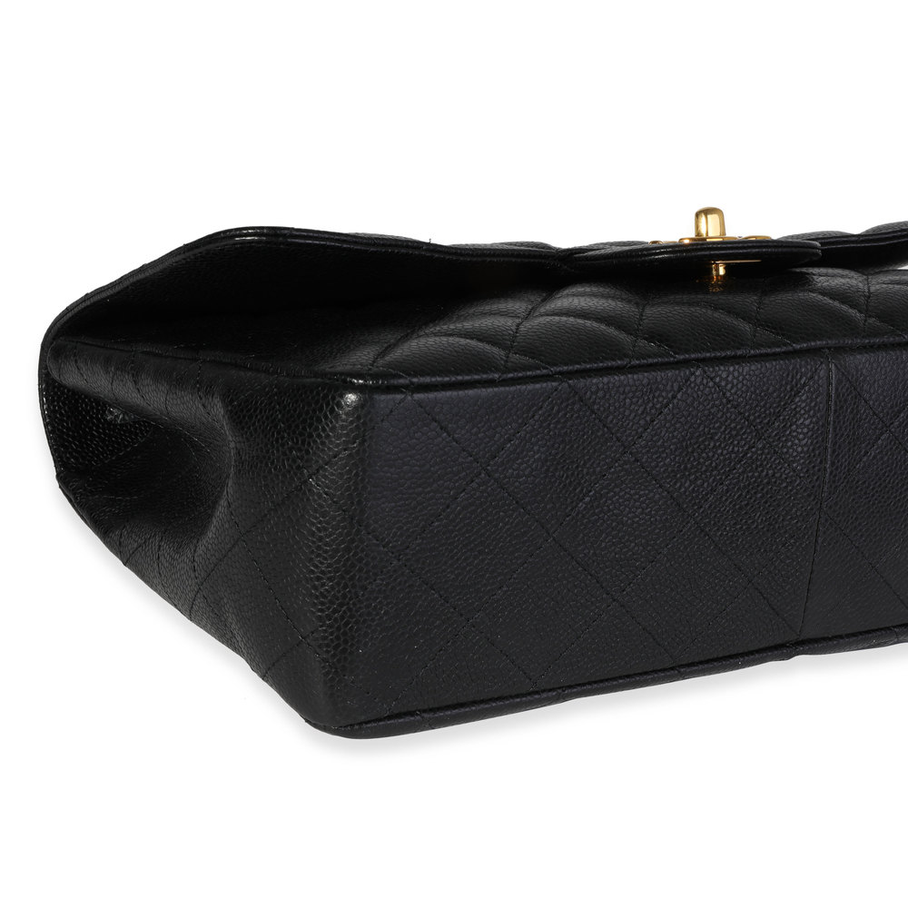 Chanel Black Quilted Caviar Jumbo Classic Single Flap Handbag - Picture 7 of 8